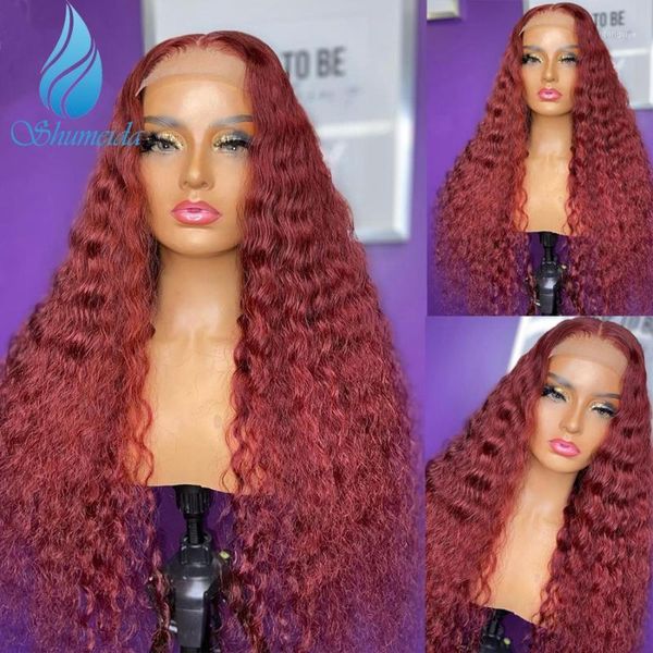 

13*6 red color lace front human hair wig with baby brazilian remy curly glueless wigs1, Black;brown