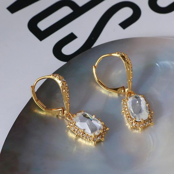 

hoop & huggie timeless wonder stunning crystal zirconia geo earrings women jewelry goth boho party designer trendy ins rare gift 3443, Golden;silver