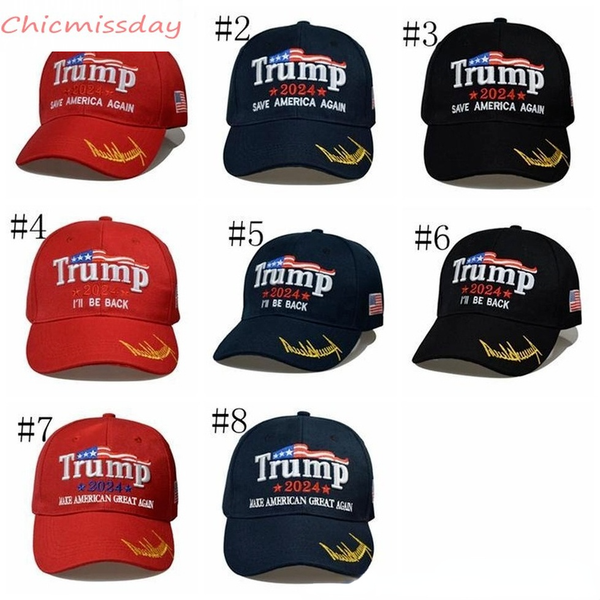 

8 styles 2024 trump baseball cap usa presidential election trmup same style hat ambroidered ponytail ball cap dhl shipping c2996, Black;white