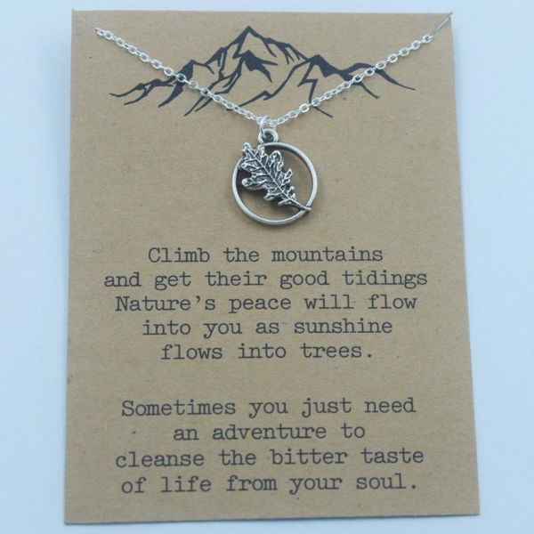 

pendant necklaces 1pcs lovely fashion mountain nature leaf necklace, Silver