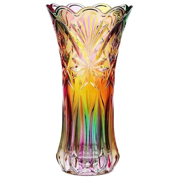 Blumenvase, Kristallglas, Regenbogenfarben, dekorativer Pflanzenbehälter, Topf, Weihnachten, Herbst, Weihnachten, Tischdekoration, Vasen