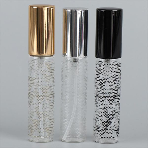 

storage bottles & jars 1pcs 10ml clear glass atomizer bottle colored dots aluminum cap spray perfume travel container