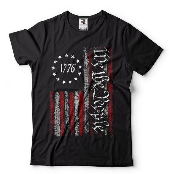 

men's t-shirts patriotic men t shirts we the people flag shirt vintage usa 1776 us, White;black