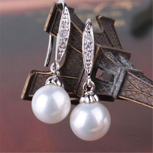 

dangle & chandelier blaike charm 925 jewelry exquisite white round pearl earrings for women silver filled birthday gifts