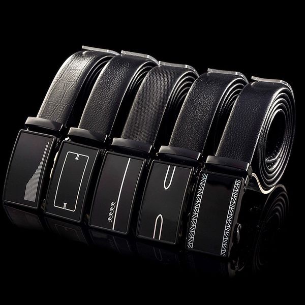 

men's belt designer automatic buckle pvc super fiber imitation cattle casual business, Black;brown