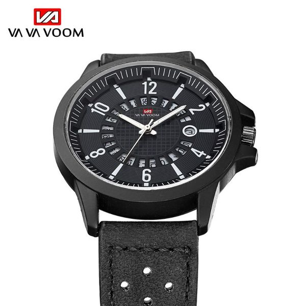 

wristwatches vava voom fashion casual men sport watch analog quartz watches waterproof date military drop wrist clock, Slivery;brown