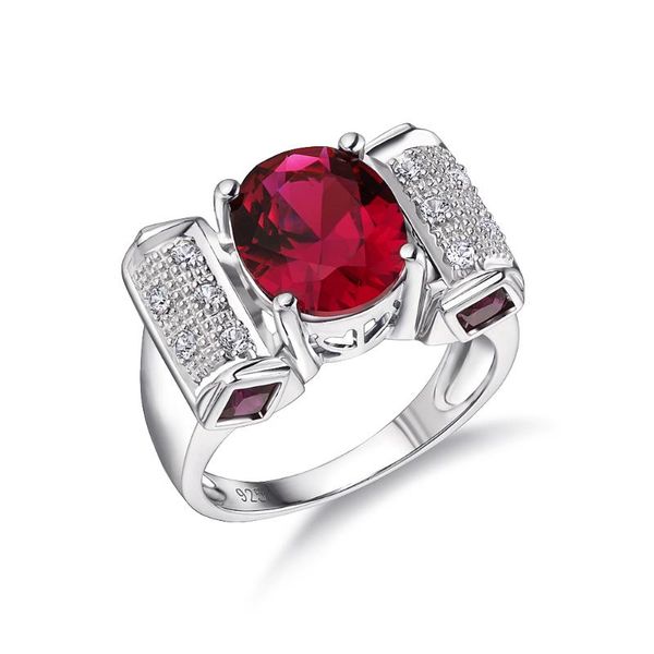 

cluster rings gz zongfa luxury custom red gemstone female jewelry 925 sterling silver fashion ring, Golden;silver