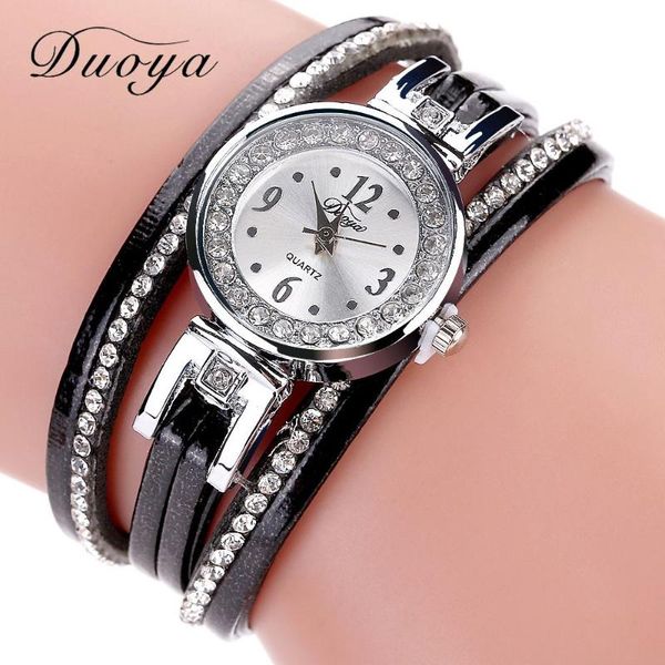 

wristwatches duoya brand ladies bracelet quartz watches women luxury fashion silver clock wristwatch sport watch christmas gift, Slivery;brown