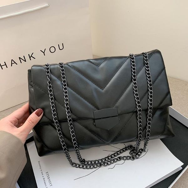 

evening bags 2021 ins fashion women v-line crossbody bag sac a main female flap shoulder chain soft pu leather handbag lock purses