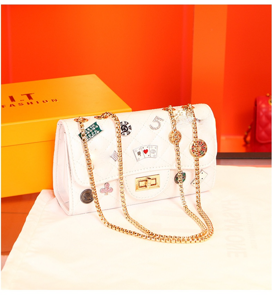 

spring crossbody bag fashion shoulderbag handbag rhombic chain bags pure color