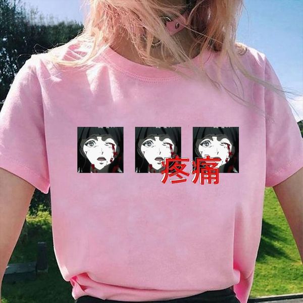 

summer o neck women short sleeve tshirts tokyo ghoul anime plus size tee vetement femme, White