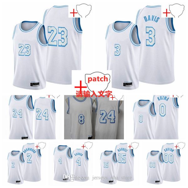 

24ncaa bryant basketball shorts los lebron 23 james anthony angeles davis montrezl harrell kyle kuzma andre drummond white lbj basketball je, Black;red