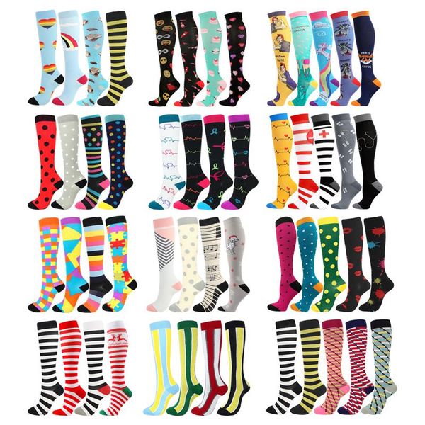 

wholesale multi pairs compression stockings outdoor sports socks atheletic soccer edema diabetes varicose veins, Black