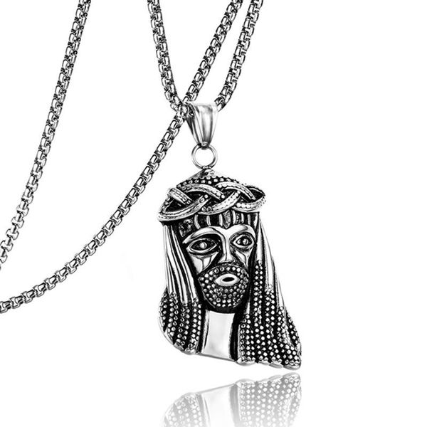 

stainless steel jesus piece pendant necklaces for men christian jewelry drop, Silver
