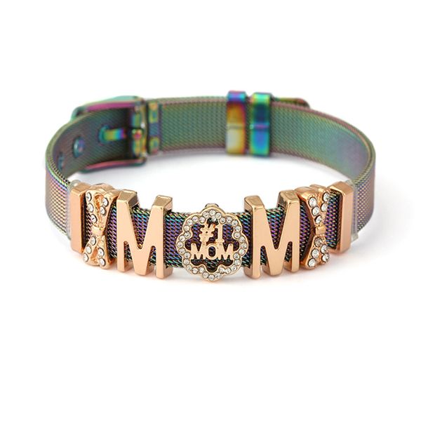 

mom santa claus slide beads mesh bracelets for women simple keeper charm bracelets bangles christmas jewelry, Golden;silver