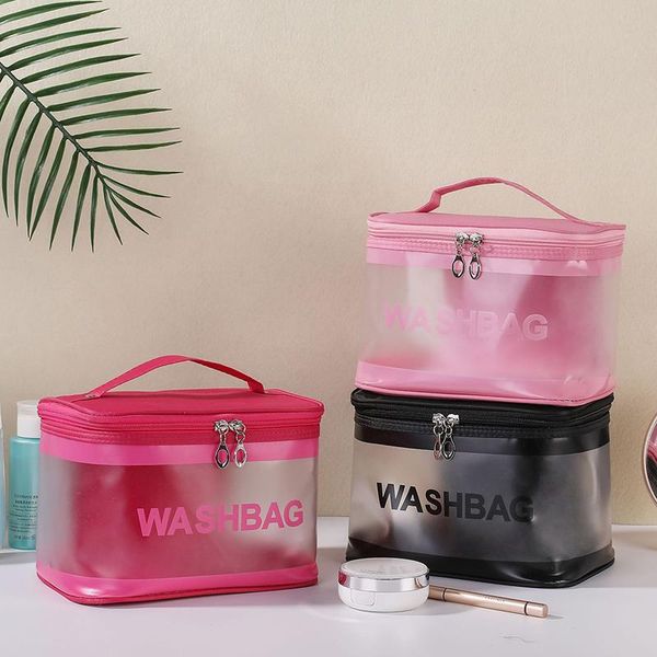 

storage bags 1pc transparent pvc cosmetic bag travel portable large capacity waterproof organizer toiletry women makeup pouch handbag