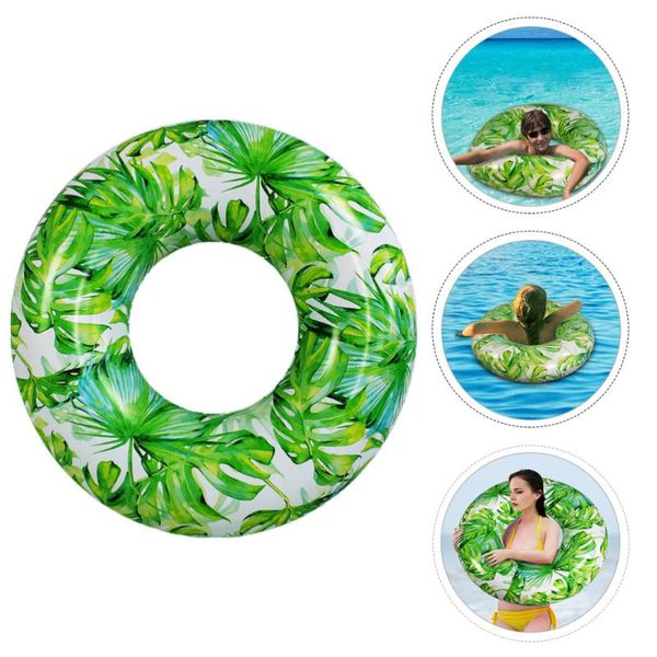 

life vest & buoy 1pc floating ring monstera pattern swimming for pool beach