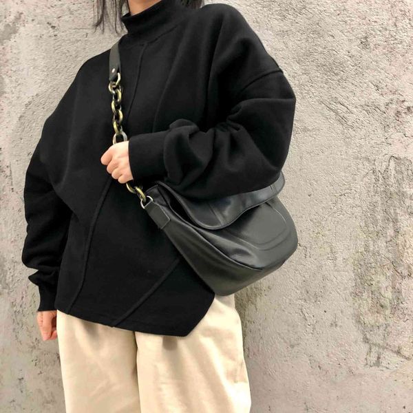 

leather handmade leather single shoulder messenger bag underarm bag women's style