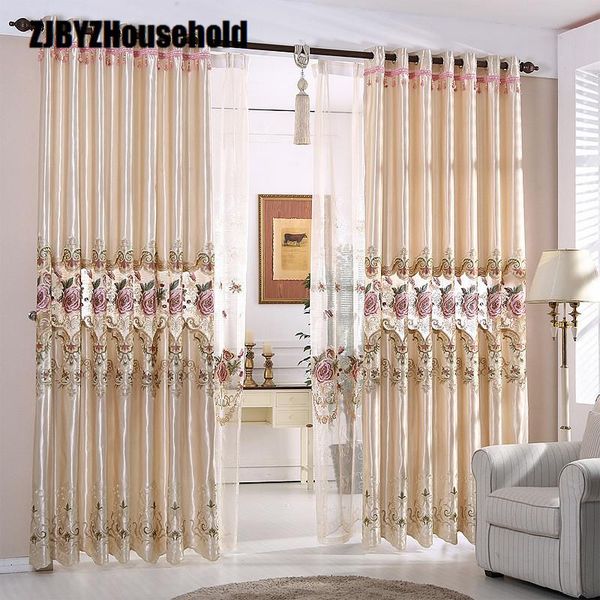 

european pastoral korean embroidery curtain shading cloth,curtains for living dining room bedroom & drapes