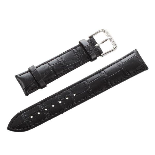 

watch bands 20mm black veritable leather bracelet with buckle to, Black;brown