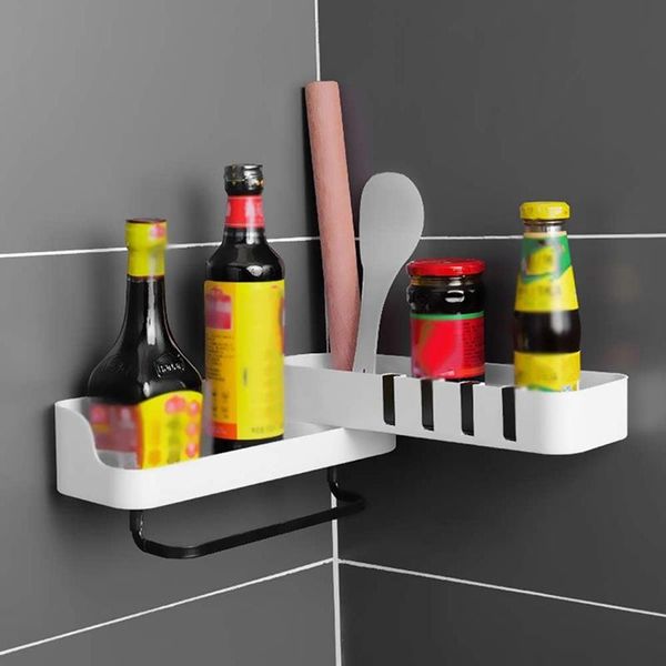 

bathroom corner storage shelf organizer rotatable for kitchen shower caddy basket with hook baskets