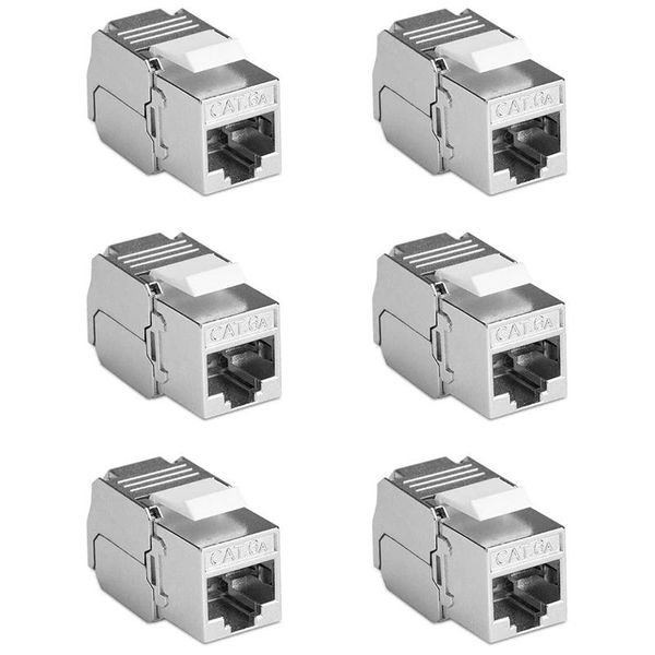 

computer cables & connectors 6 pcs shielded keystone module jacks for snap-in patch panel installation of cat6a