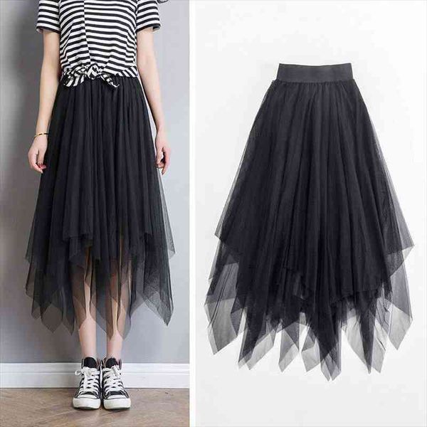 

summer half length elastic womens skirt black pink mesh lace tulle bouffant puffy fashion tutu