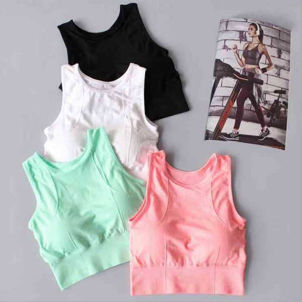 

yomay women yoga bras breathable elastic shockproof padded gym running bra fast dry solid color fitness running sport vest