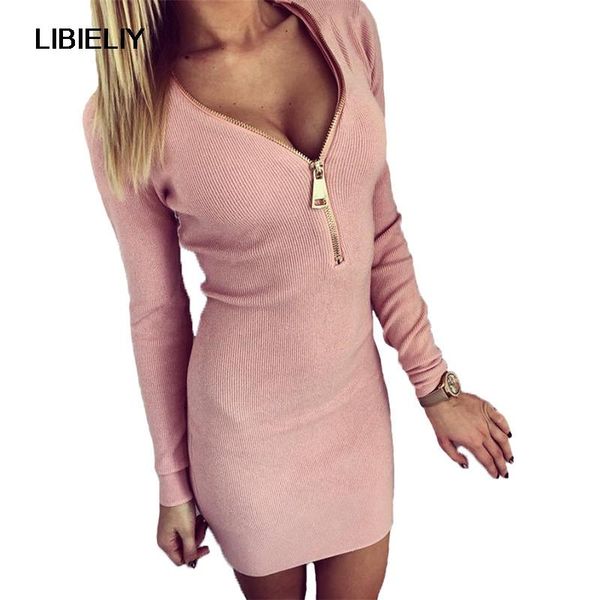 

casual dresses nice spring women zipper v-neck long sleeve fashion bodycon sheath pack hip mini dress vestidos harajuku, Black;gray