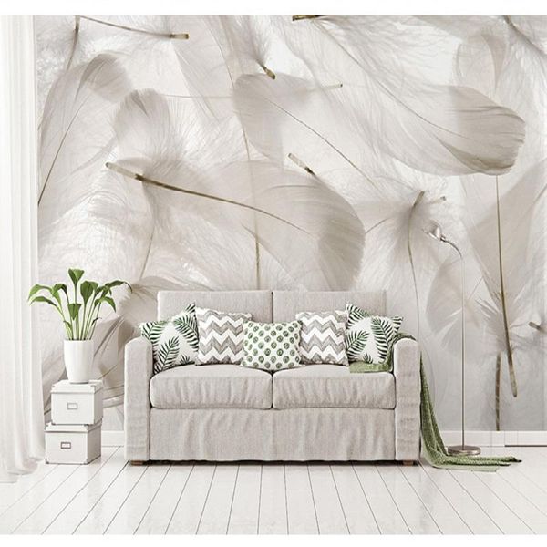 

wallpapers bacaz 3d feather wallpaper mural for living room tv sofa background wall paper sticker