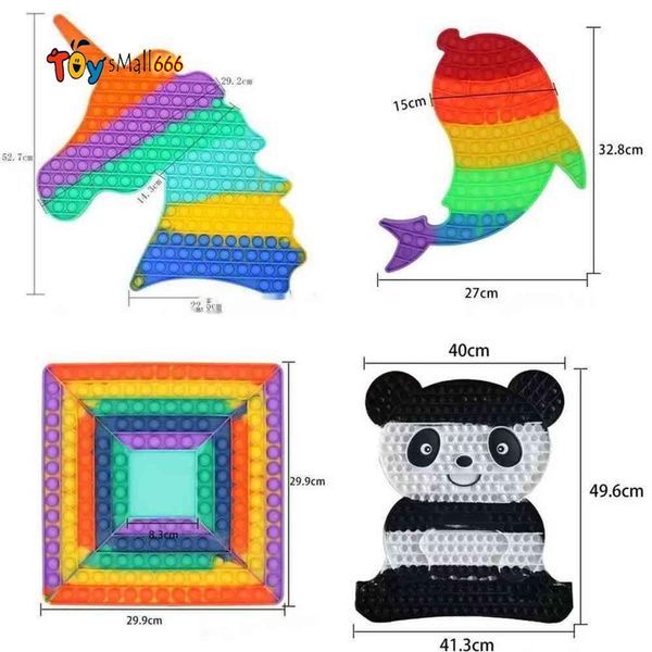 

kids rainbow super large size pioneer silicone fidget toys giant push bubble mega square fish children's puzzle tiktok toy board game