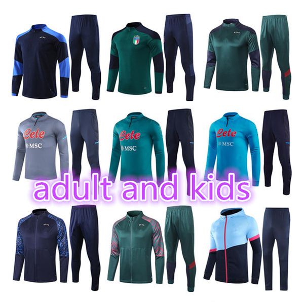 

2021 italy soccer training suit 20 21naples and kids insigne verratti ghiellini long sleeve football jacket sweater tracksuit, Black