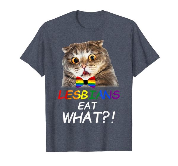 

lesbians eat what cat t shirt funny lgbt pride gift, White;black