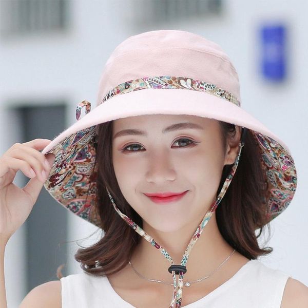 

cycling caps & masks 2021 brand women sun hat summer folding sunscreen anti-uv big biking beach fashion, Black