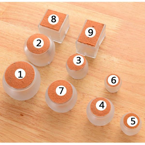 

furniture accessories 10pcs silicone rectangle square round chair leg caps feet pads table covers wood floor protectors mdj998