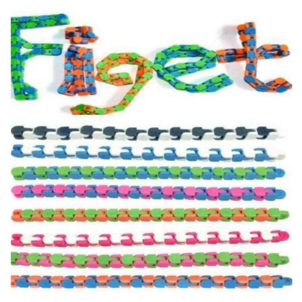 

dhl fast party favors fidget snake puzzle wacky tracks snap and click sensory toys kids anxiety stress relief adhd needs educational keeps f