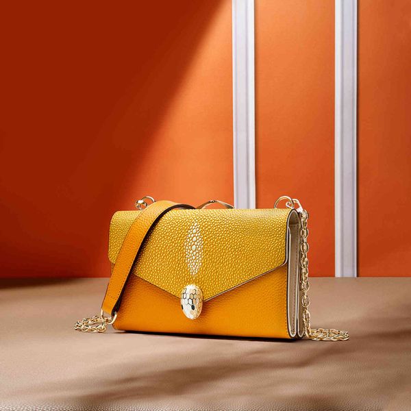 

pearl fish leather women's bag layer cattle single shoulder messenger hand luxury lock hardware clip, Black;red