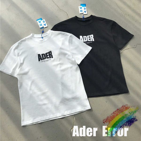 

men's t-shirts t shirts ader error t-shirt men women front embroidered t-shirts back blue z-stitch sewing masking adererror tee mkgn, White;black