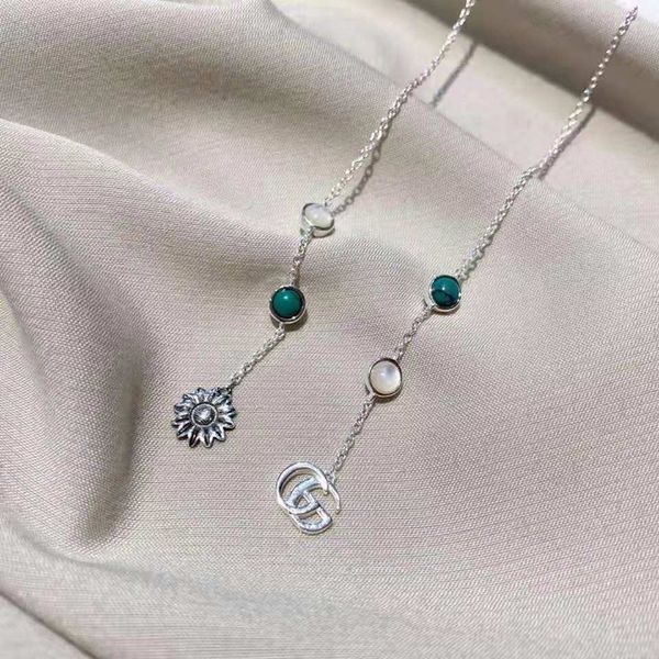 

925 silver three dimensional double turquoise tassel earrings, Golden