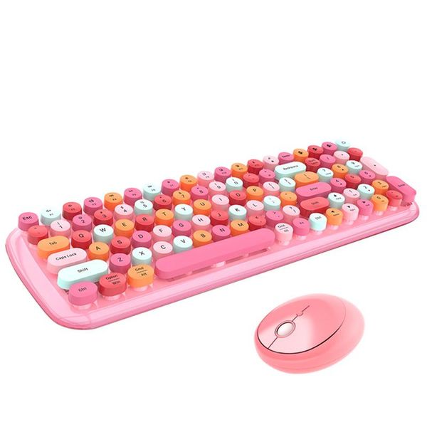 

keyboard mouse combos wireless for deskelapnotebook 2.4g number pad pink girl and
