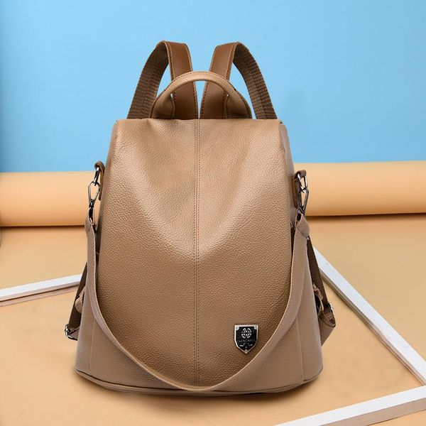 

outdoor bags 2021 women's bag backpack fashion travel korean solid color women