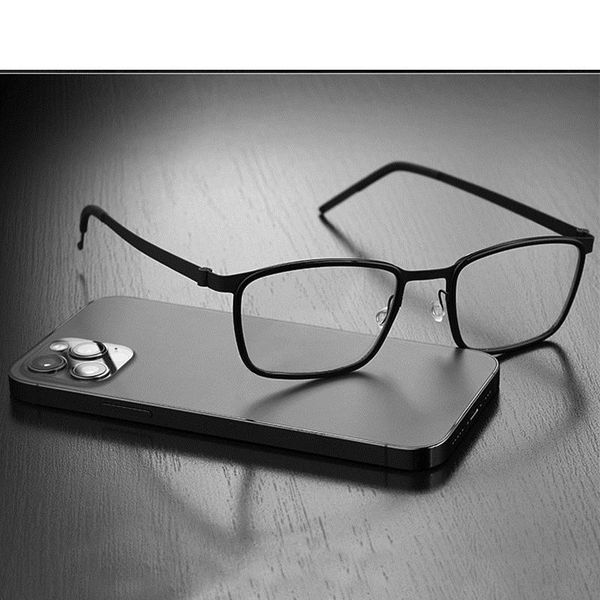 

fashion sunglasses frames denmark brand design square optical eyeglasses men women ultralight titanium acetate myopia prescription reading g, Black