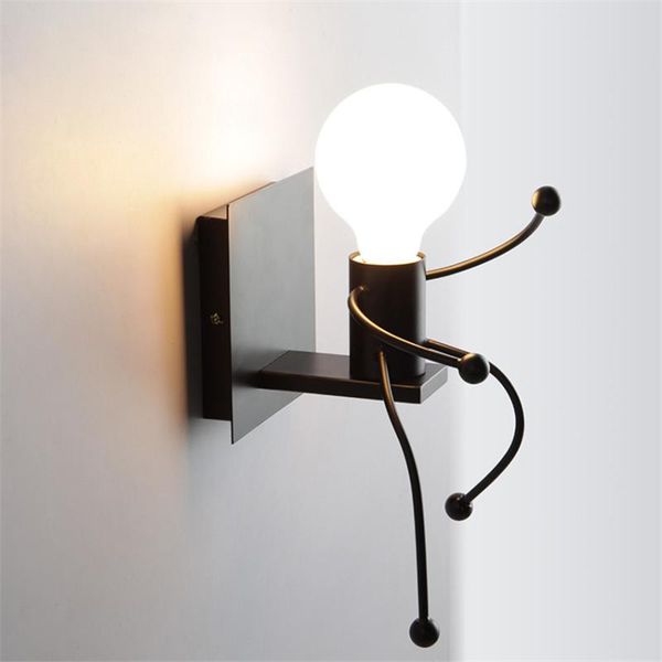 

wall lamp retro industrial iron lamps kids room living bedroom creative corridor villain robot sconce lights luminaires