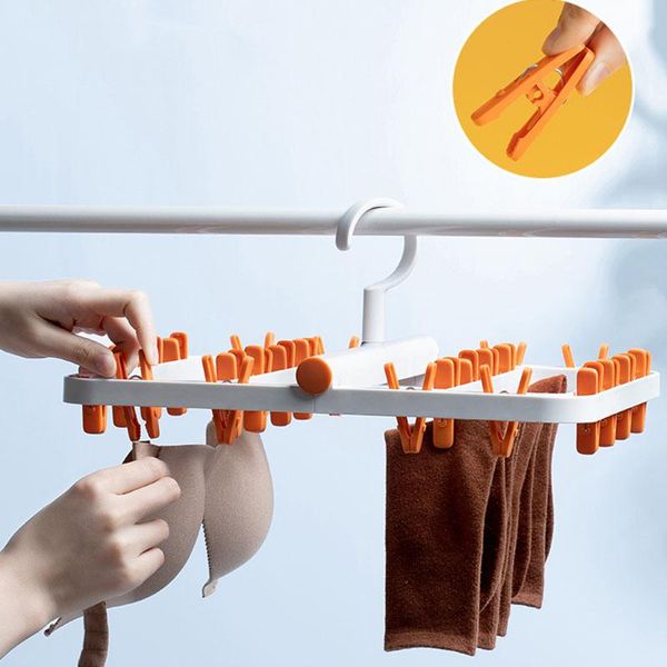 

clothes hanger rack multifunctional household folding socks underwear multi clip holder hangers & racks