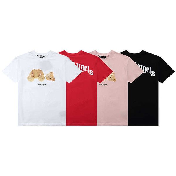 

pa meichao angel pa/lm guillotine bear casual hip hop high street couple same short sleeve t-shirt for men and women x80t, White;black