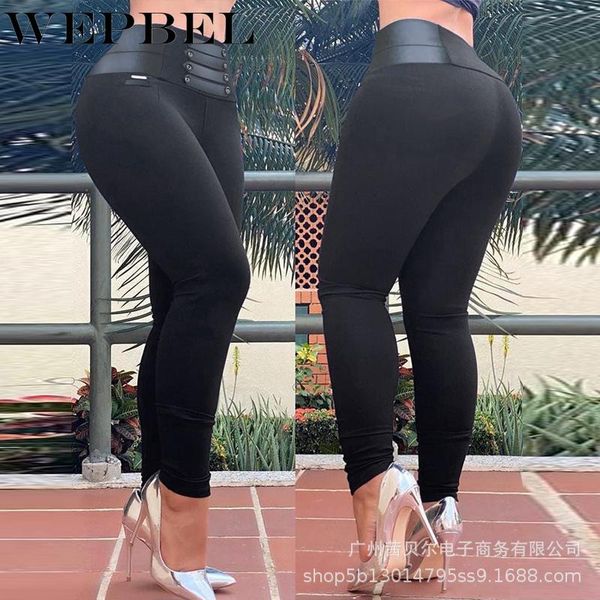 

women's leggings wepbel women skinny high waist pencil pants black stretch legging casual ladies sport fitness slim fit trouser