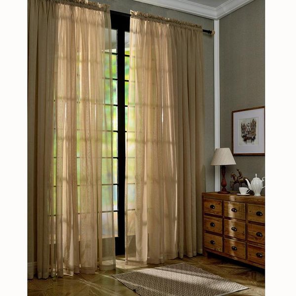 

elegant faux linen tulle curtains for living room sheer bedroom kitchen voile window treatments custom made 1pc curtain & drapes