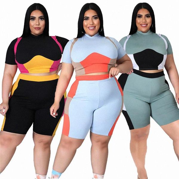 

plus size tracksuits two piece set women clothing wholesale and shorts tracksuit jogger summer outfits biker sets drop, Black