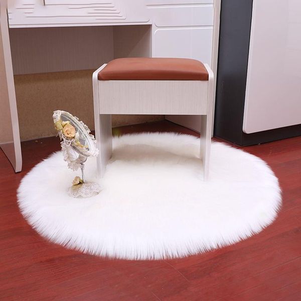 

carpets plush round carpet artificial wool rugs bedroom living room decoration mats floor mat fur rug home decor fashion