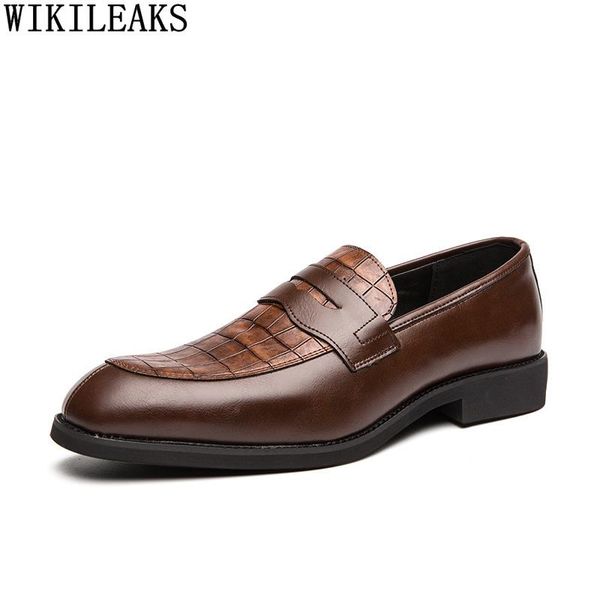 

dress shoes black mens wedding formal mans loafers luxury brown slip on men zapatos de hombre chaussure homme